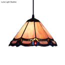 GobekUsa Loft Tiffany Purple Glass Cone Suspension Pendant Light for Living Room