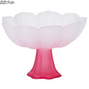Lotus flower pink & white glass tea cups dining room dessert bowls by Decorbites