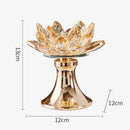 GobekUsa Lotus Glass Flower Crystal Candle Holder Home Decor Accessory