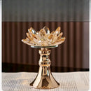 GobekUsa Lotus Glass Flower Crystal Candle Holder Home Decor Accessory