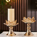 GobekUsa Lotus Glass Flower Crystal Candle Holder Home Decor Accessory