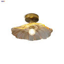 GobekUsa Lotus Glass LED Ceiling Light with Copper Base - Modern Nordic Design