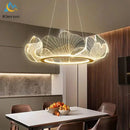 GobekUsa Lotus Leaf Acrylic LED Chandelier Pendant Light for Dining Room, Bedroom, Living Room