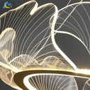 GobekUsa Lotus Leaf Acrylic LED Chandelier Pendant Light for Dining Room, Bedroom, Living Room