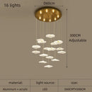 GobekUsa Lotus Leaf Acrylic Nordic LED Chandelier for Restaurant Living Room Hotel Villa
