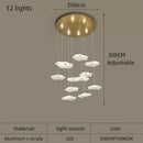 GobekUsa Lotus Leaf Acrylic Nordic LED Chandelier for Restaurant Living Room Hotel Villa