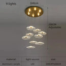 GobekUsa Lotus Leaf Acrylic Nordic LED Chandelier for Restaurant Living Room Hotel Villa