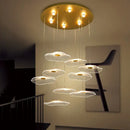 GobekUsa Lotus Leaf Acrylic Nordic LED Chandelier for Restaurant Living Room Hotel Villa