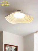 GobekUsa Lotus Leaf Ceiling Light: LED Modern Retro Resin Fixture for Home Decor & Living Space