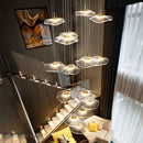 GobekUsa Lotus Leaf Chandelier: Modern Luxury Acrylic LED Hanging Lamp for Villa, Hotel, Living Room