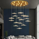 GobekUsa Lotus Leaf Chandelier: Modern Luxury Acrylic LED Hanging Lamp for Villa, Hotel, Living Room