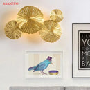 GobekUsa Lotus Leaf Copper Wall Lamp LED Light for Home Decor