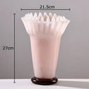 GobekUsa Lotus Leaf Edge Glass Vase: Table Flower Arrangement Room Decor Aesthetic