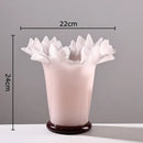 GobekUsa Lotus Leaf Edge Glass Vase: Table Flower Arrangement Room Decor Aesthetic