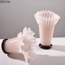 GobekUsa Lotus Leaf Edge Glass Vase: Table Flower Arrangement Room Decor Aesthetic