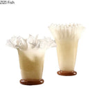 GobekUsa Lotus Leaf Edge Glass Vase: Table Flower Arrangement Room Decor Aesthetic