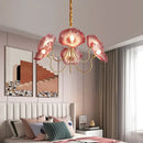 GobekUsa Lotus Leaf Glass Ceiling Chandelier with E14 Bulb