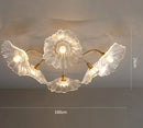 GobekUsa Lotus Leaf Glass Ceiling Chandelier with E14 Bulb