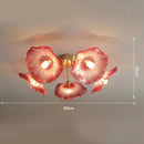 GobekUsa Lotus Leaf Glass Ceiling Chandelier with E14 Bulb