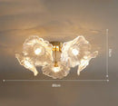 GobekUsa Lotus Leaf Glass Ceiling Chandelier with E14 Bulb