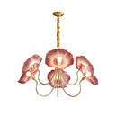 GobekUsa Lotus Leaf Glass Ceiling Chandelier with E14 Bulb