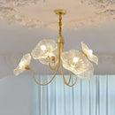 GobekUsa Lotus Leaf Glass Ceiling Chandelier with E14 Bulb