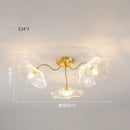 GobekUsa Lotus Leaf Glass Ceiling Chandelier with E14 Bulb