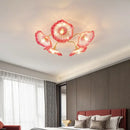 GobekUsa Lotus Leaf Glass Ceiling Chandelier with E14 Bulb