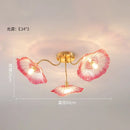 GobekUsa Lotus Leaf Glass Ceiling Chandelier with E14 Bulb