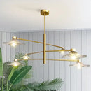 GobekUsa Lotus Leaf Glass Iron Chandelier for Bedroom Living Room Hall Lighting