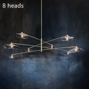 GobekUsa Lotus Leaf Glass Iron Chandelier for Bedroom Living Room Hall Lighting