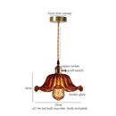 GobekUsa Lotus Leaf Glass LED Pendant Light - Japanese Style Loft Bar Living Dining Bedroom