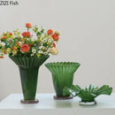GobekUsa Lotus Leaf Glass Vase: Elegant Table Decor & Plant Pot for Room Aesthetic