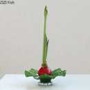 GobekUsa Lotus Leaf Glass Vase: Elegant Table Decor & Plant Pot for Room Aesthetic