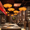 GobekUsa Lotus Leaf Lantern Pendant Light Handmade Fabric Hanging Lamp for Kitchen & Restaurant