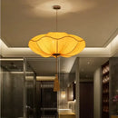 GobekUsa Lotus Leaf Lantern Pendant Light Handmade Fabric Hanging Lamp for Kitchen & Restaurant
