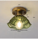 GobekUsa Lotus Leaf LED Ceiling Lamp Purple Glass Nordic Copper Interior Lighting