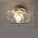 GobekUsa Lotus Leaf LED Ceiling Lamp Purple Glass Nordic Copper Interior Lighting