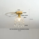 GobekUsa Lotus Leaf LED Ceiling Lamp Purple Glass Nordic Copper Interior Lighting