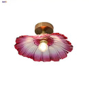 GobekUsa Lotus Leaf LED Ceiling Lamp Purple Glass Nordic Copper Interior Lighting