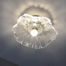 GobekUsa Lotus Leaf LED Ceiling Lamp Purple Glass Nordic Copper Interior Lighting