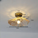 GobekUsa Lotus Leaf LED Ceiling Lamp Purple Glass Nordic Copper Interior Lighting