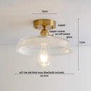GobekUsa Lotus Leaf LED Ceiling Lamp Purple Glass Nordic Copper Interior Lighting