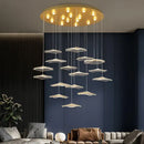 GobekUsa Lotus Leaf LED Pendant Chandelier for Staircase & Living Room Beauty