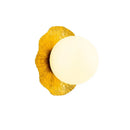 Minimalist gold & yellow lotus leaf led wall lamp living room by Decorbites