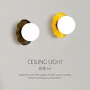 Minimalist gold & yellow lotus leaf led wall lamp living room by Decorbites