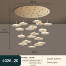 GobekUsa Lotus Leaf Tea Art Spiral Staircase Chandelier - Chinese Style Pendant Light