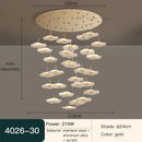 GobekUsa Lotus Leaf Tea Art Spiral Staircase Chandelier - Chinese Style Pendant Light