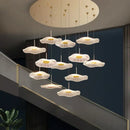 GobekUsa Lotus Leaf Tea Art Spiral Staircase Chandelier - Chinese Style Pendant Light