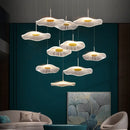 GobekUsa Lotus Leaf Tea Art Spiral Staircase Chandelier - Chinese Style Pendant Light